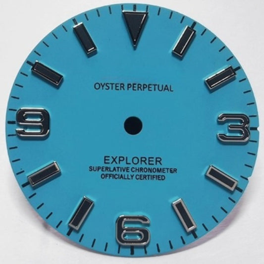 Blue 28.5mm C3 BGW9 luminescent Seashell watch dial for NH35, 200m diving water resistance