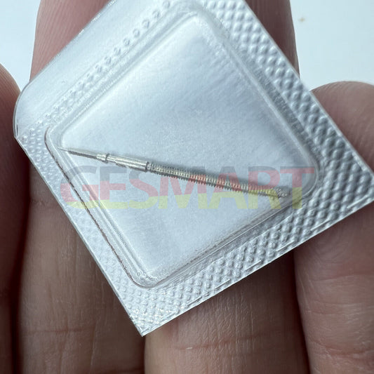 Replacement watch winding stem for Soprod A10, compatible spare part for precise watch repairs and maintenance.