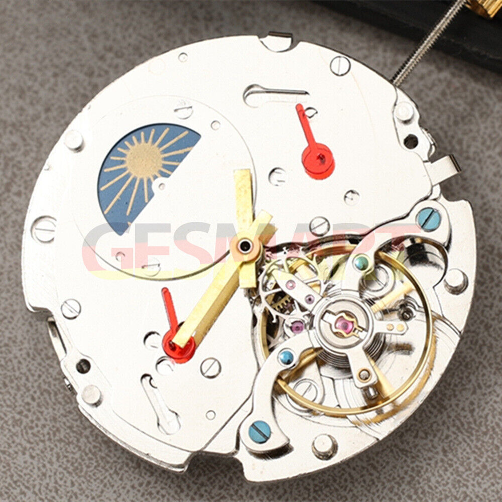 Dandong Silver watch showcasing automatic movement, moon phase, and date display at 3 o'clock with elegant Asian design.