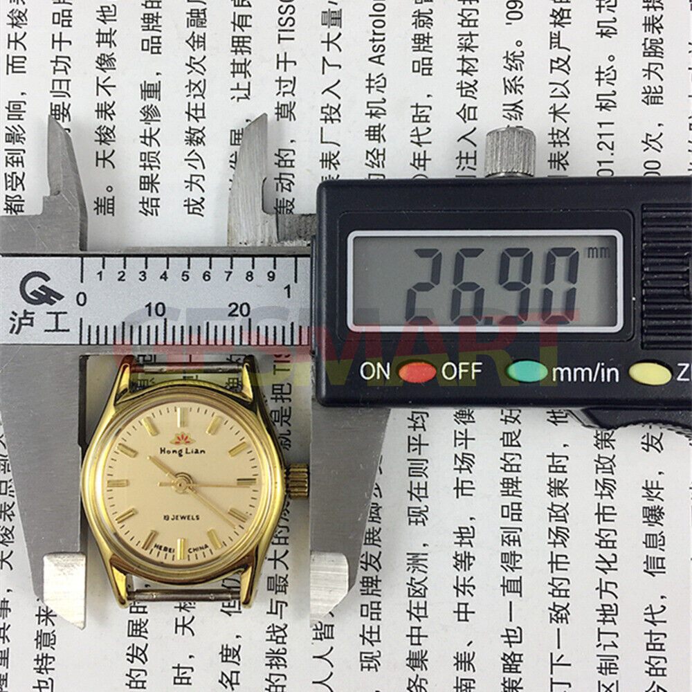 26mm HONGLIAN Manual Mechanical Lady Watch Golden Nail Round Golden Case 3 Hands
