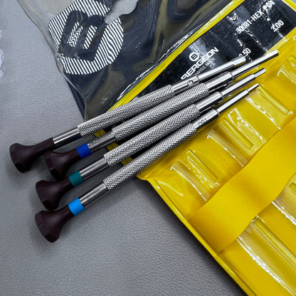 Swiss Bergeon 30081-HEX-P04 Set of 4 Hex Blade Screwdrivers