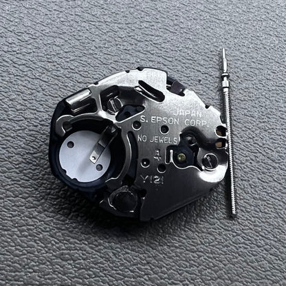 Japan Hattori Epson TMI Y121E quartz watch movement for precise timekeeping in wristwatches.