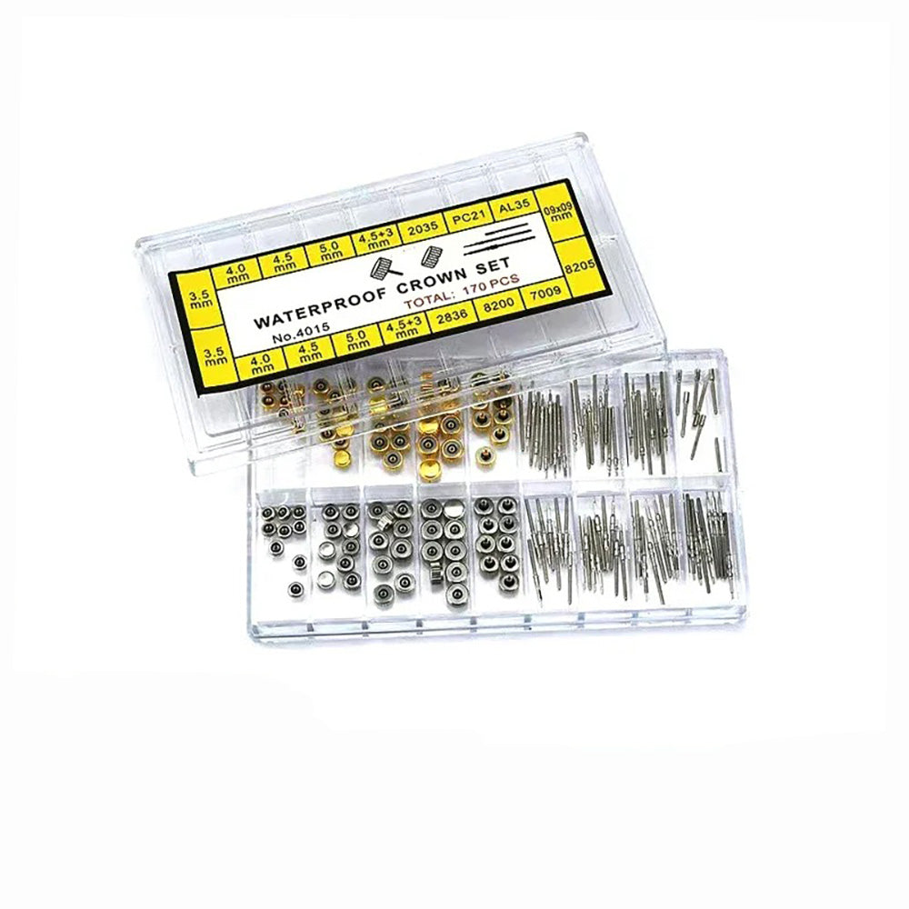 Multisize stainless steel watch winding stem extender with crowns, perfect for watch repair and accessory by Watch maker.