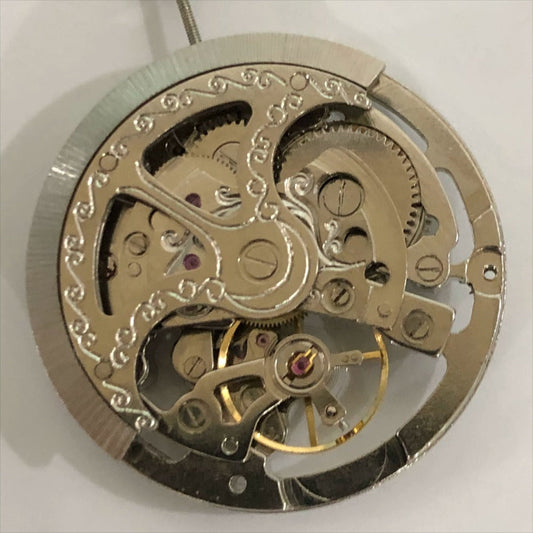 32.5mm China Made 7120 Big Mechanical Movement 3 Hands  Silver Hollow Movement