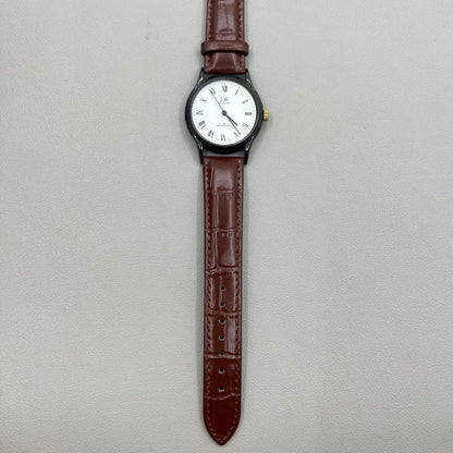 37mm Shanghai Brown Leather Strap Manual Mechanical Watch Roman Numerals 17 Jews