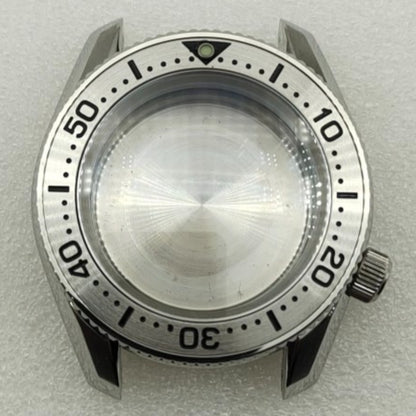 42mm silver polished watch case, compatible with SPB185/SPB187J1 and NH35/36/4R/6R movements.