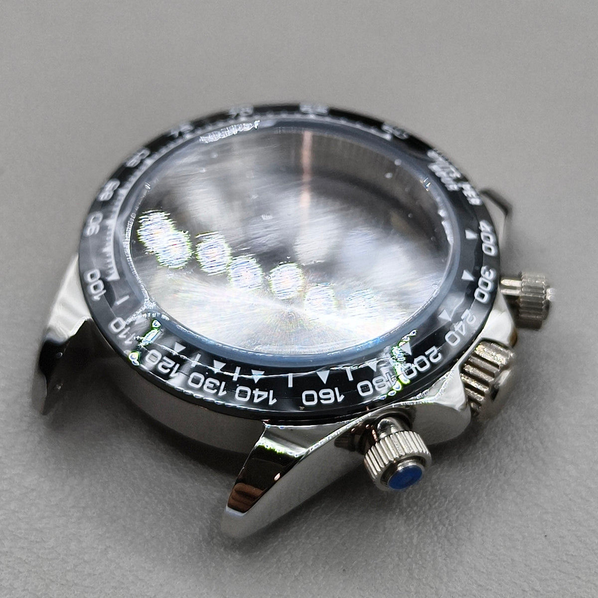 Silver Black Daytona 40mm Mens Watch Steel Case for Daytona VK63 VK64 Case