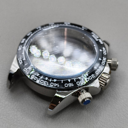 Silver Black Daytona 40mm Mens Watch Steel Case for Daytona VK63 VK64 Case