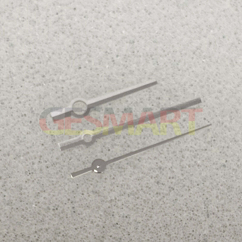 Long silver watch hands with black trim for NH35/NH36/4R/7S movements, offering precise time display.