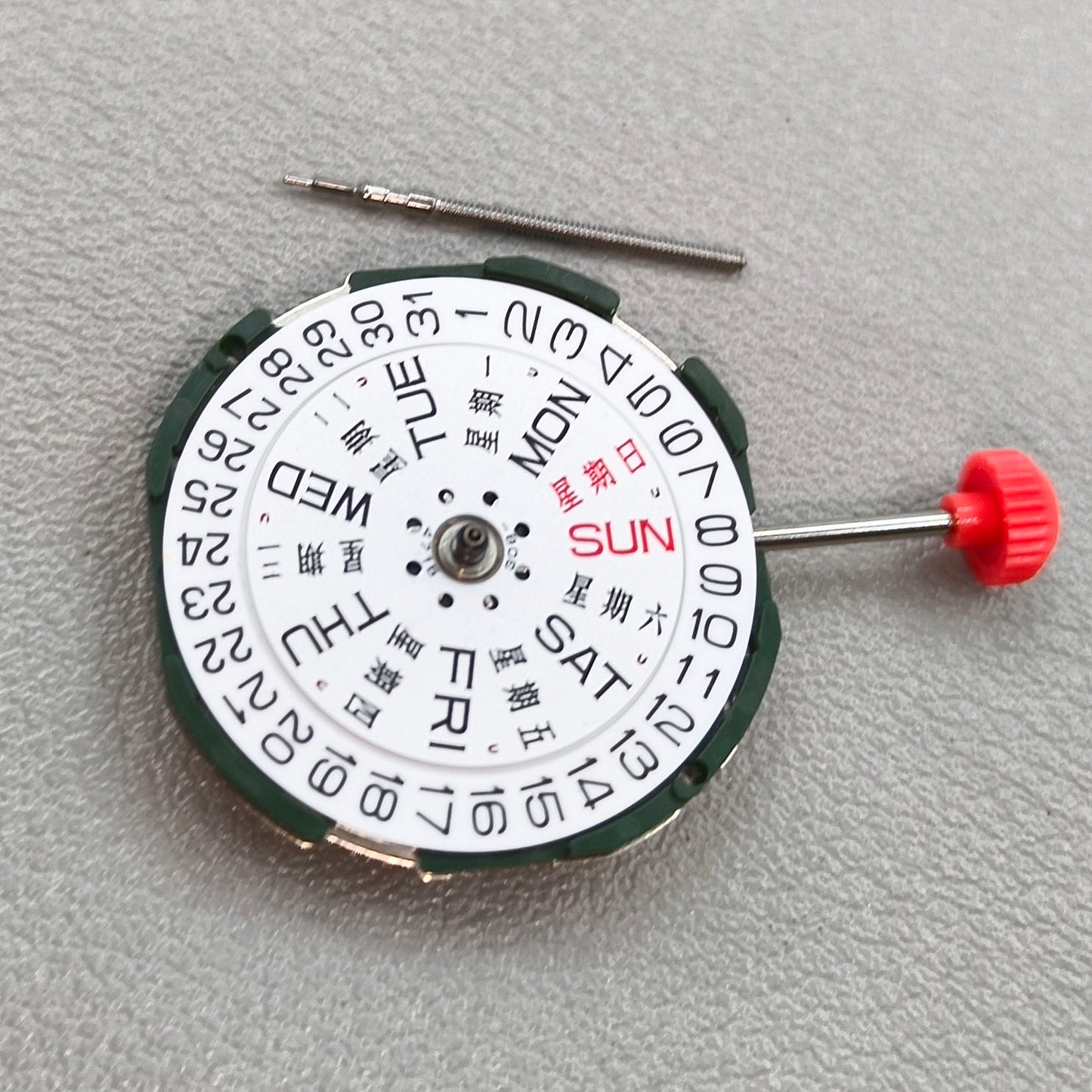 Miyota 2105 3 Hands Quartz Movement Day Date Movement With Watch Stem