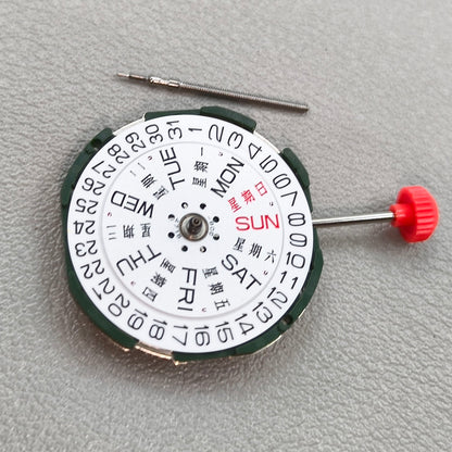 Miyota 2105 3 Hands Quartz Movement Day Date Movement With Watch Stem