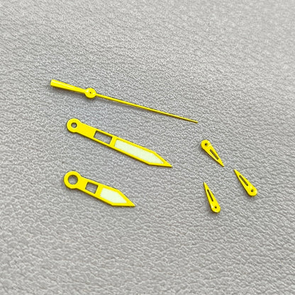 2 Sets/Pack Yellow Trim with Green Lume Watch Hands for Miyota OS10 0S10 Movement