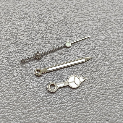 2 Sets Green Lume Silver Trim with Watch Hand Set for Ronda 515 Movement