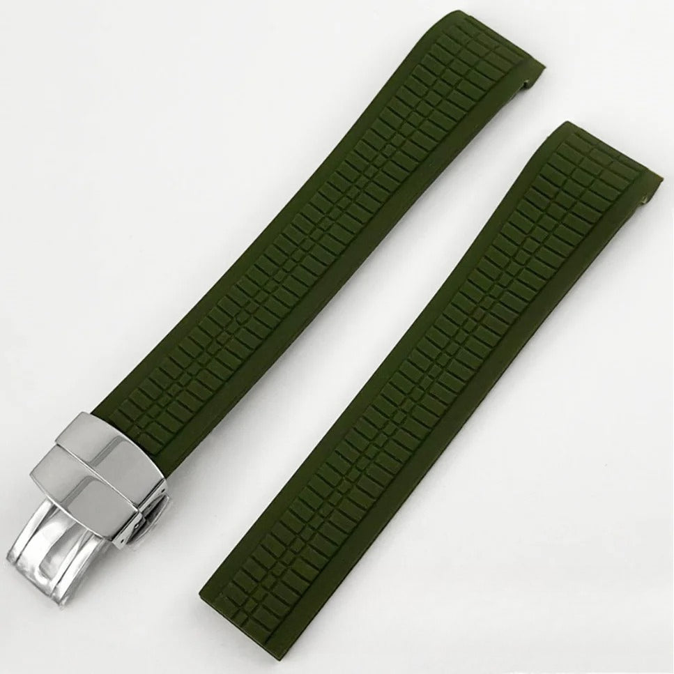 Brown Rubber Strap 40mm Sapphire Glass Watch Case for NH34 NH35 NH36 NH38 4R35