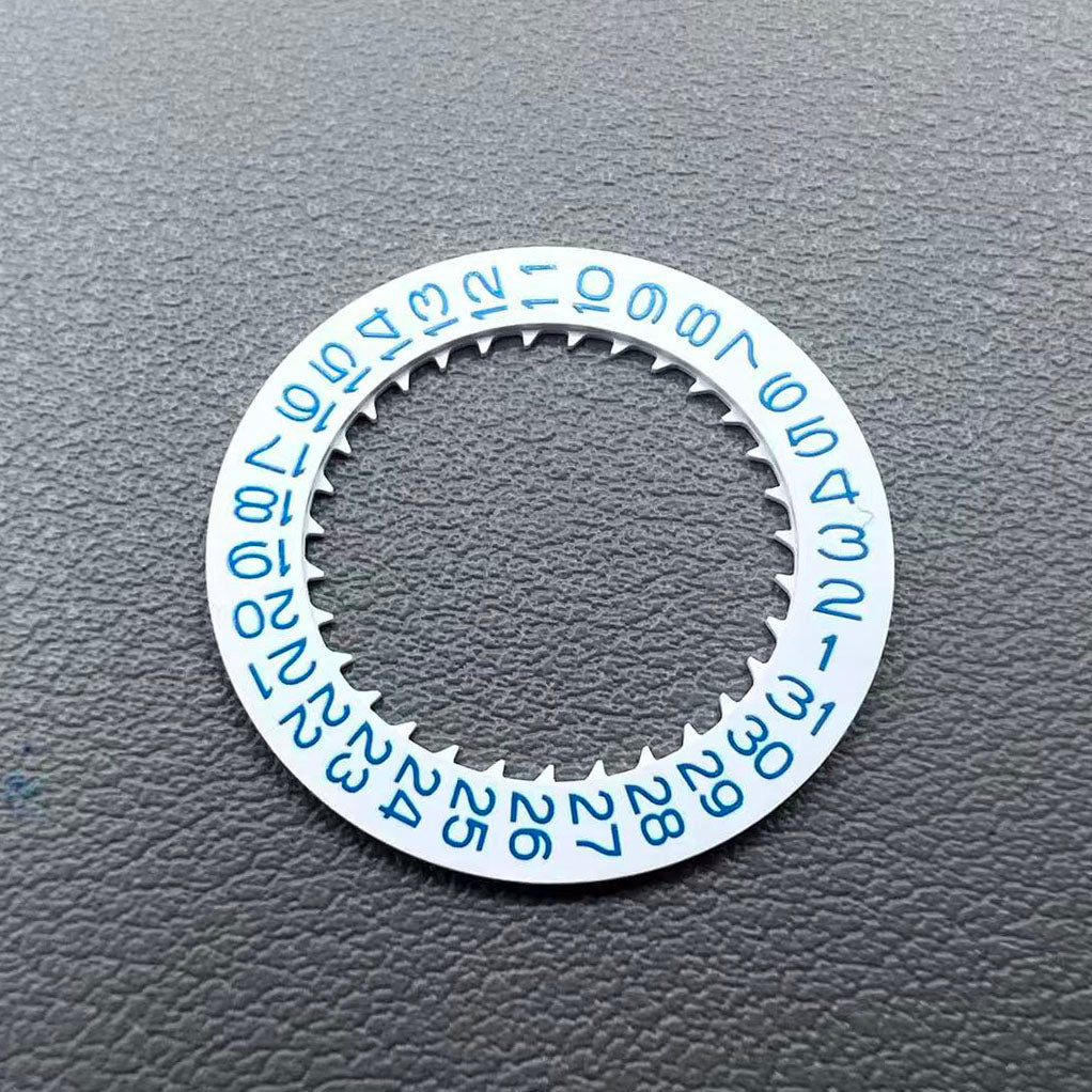 Blue date wheel with white background for NH35/NH36 watches, clear disk date display