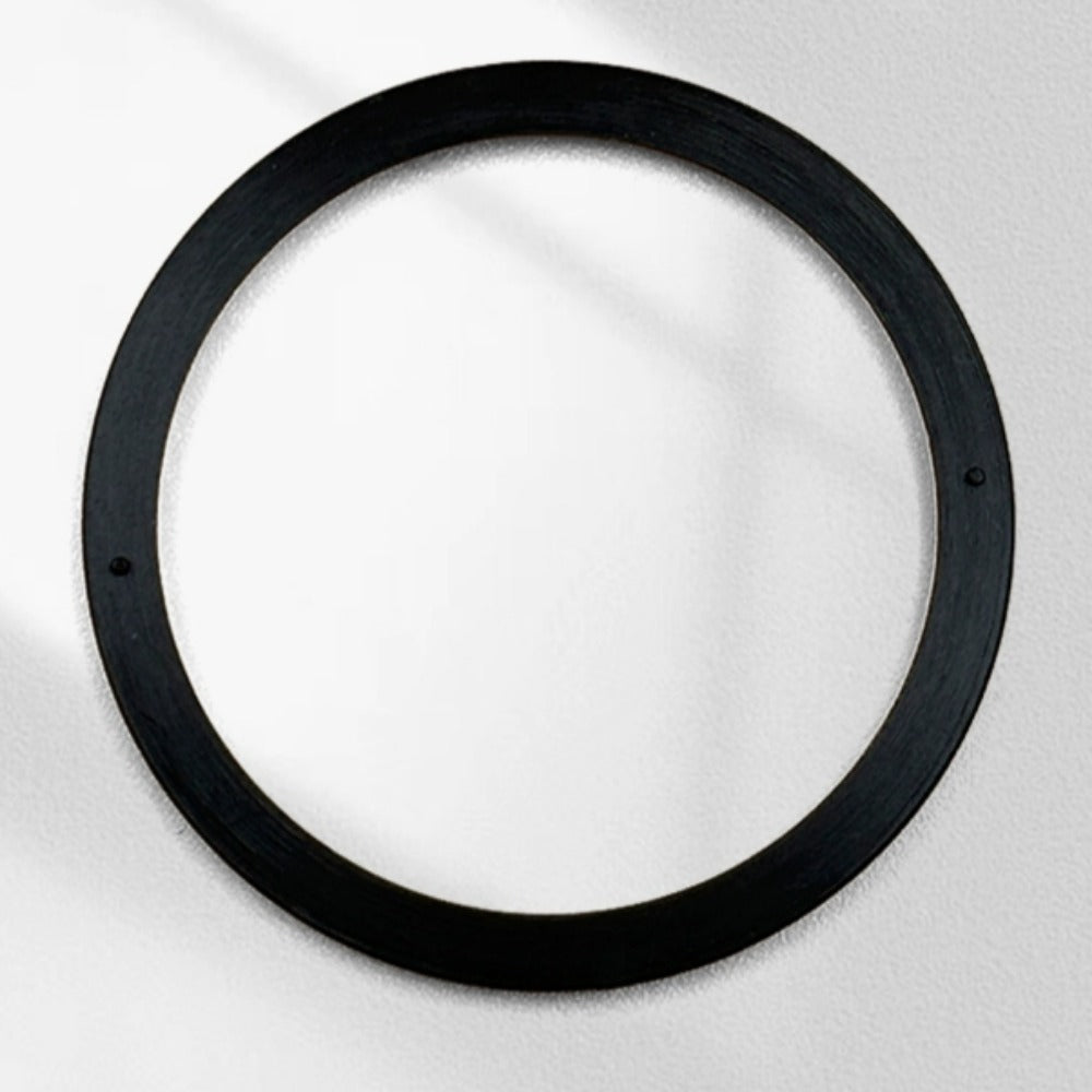 Black plastic modified chapter ring 33.5x40.05mm, durable watch repair replacement part.