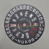 Japanese/English White Font Black Date Wheel Week Wheel for Movement NH36 3/3.8