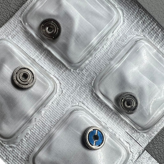 1. Close-up of 5 automatic ball bearings compatible with 7009 7S26#1497 watch movement.  