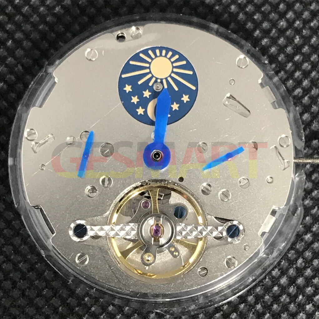 Multifunctional star and moon phase watch with automatic mechanical movement, China-made precision.