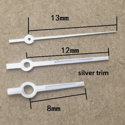 Silver trim green lume watch hands for Seagull ST6 automatic movement, precise and luminous accessory.