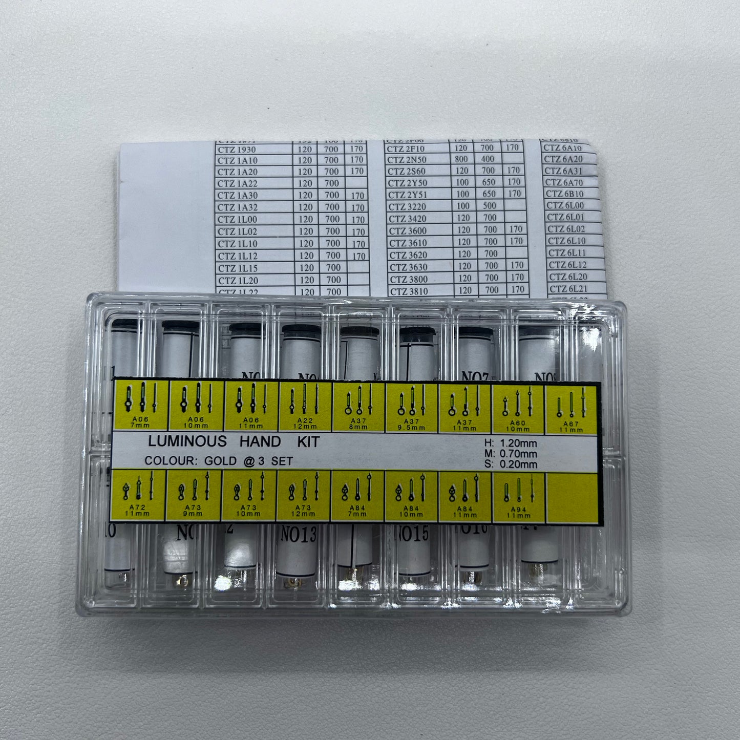 Assortment 51 Sets Golden Luminous Watch Hands Hour/minute Hands Set