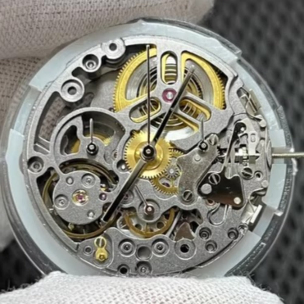 China Made Dandong 4130 Black Hollow Mechanical Movement Watch Repair Part