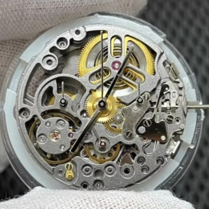 China Made Dandong 4130 Black Hollow Mechanical Movement Watch Repair Part