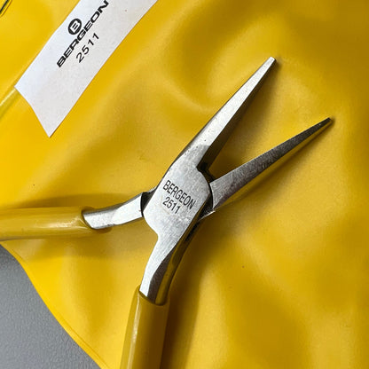 Bergeon Swiss 2511 Halbrund Spitzenschmiede Flachbackenzange