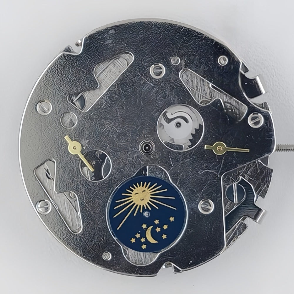 Tianjin ST16 Seagull automatic watch movement with 6 hands, precision mechanical design.