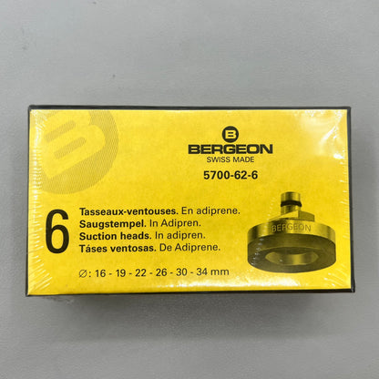 Swiss Bergeon 5700-62-6 Jeu de matrices de 6 pièces, têtes supérieures à succion rondes en Adiprene