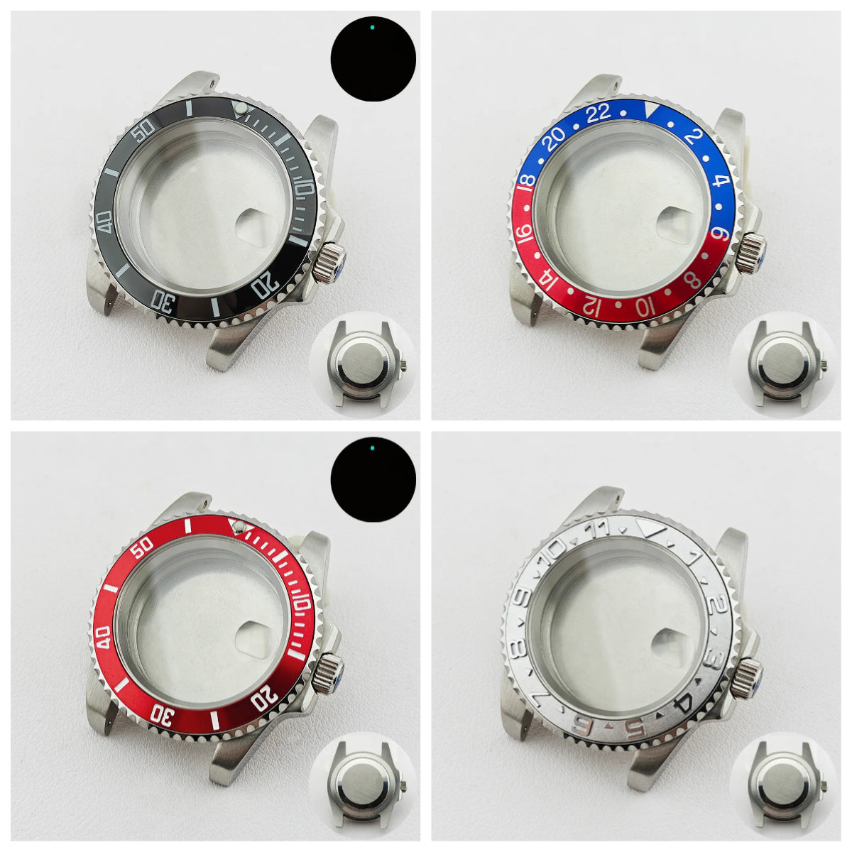 40.5MM Watch Case Single Day Calendar Window BGW9 Blue Luminous Bezel For NH35