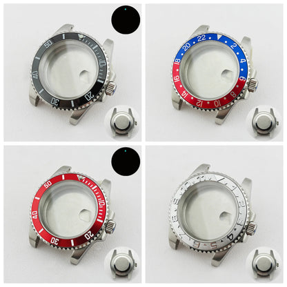 40.5MM Watch Case Single Day Calendar Window BGW9 Blue Luminous Bezel For NH35