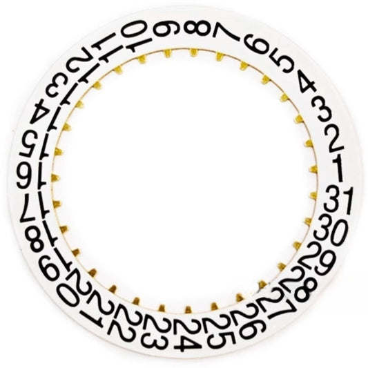 Black thin font date disk wheel for C330 movement watch part, compatible with various models.