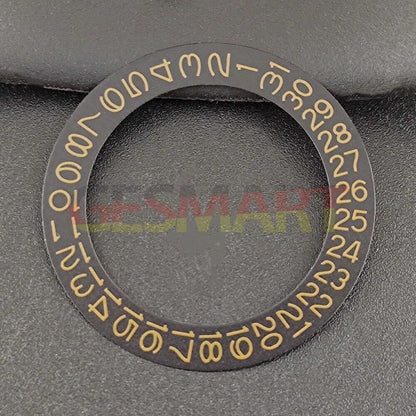 Black background close-up of orange date disk overlay for NH35 NH36 watch movements.