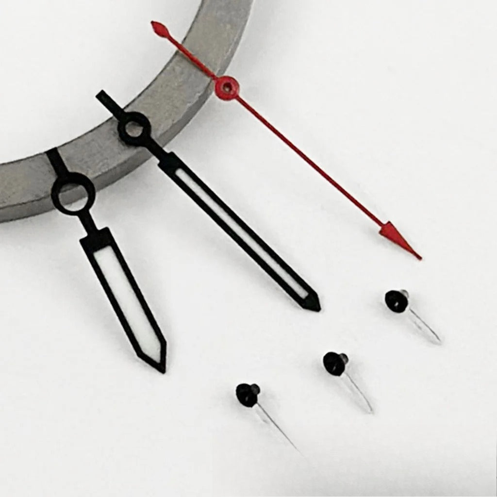 Red Second Hand Black White Watch Hands with BGW9 Luminous for VK63 VK64 6 Hands