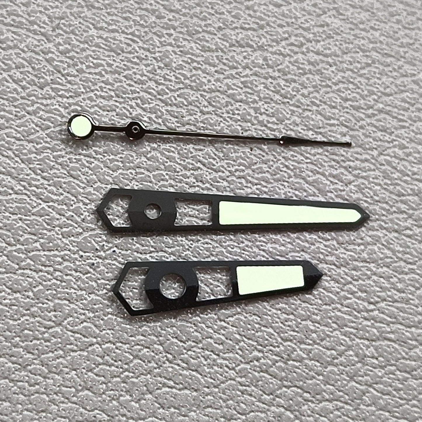 Blue Lume Hollow Black Trim 3 Pins Watch Hands Set for NH35 NH36 Movement