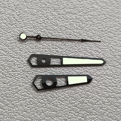 Blue Lume Hollow Black Trim 3 Pins Watch Hands Set for NH35 NH36 Movement