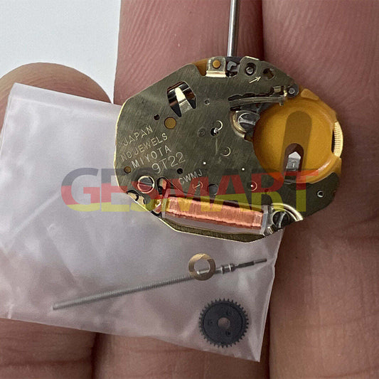 Miyota 9T22 Japan quartz watch movement for precise timekeeping and durability.