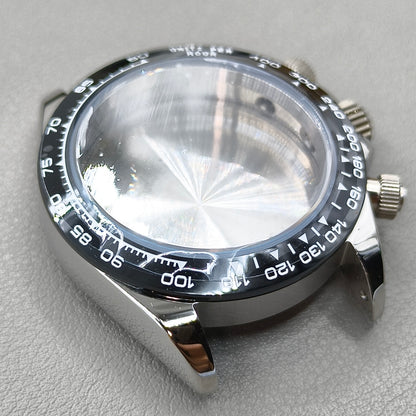 Silver Black Daytona 40mm Mens Watch Steel Case for Daytona VK63 VK64 Case