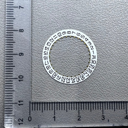 White Week Wheel with Date at 3 o?clock for SW200 Movement, generic replacement part