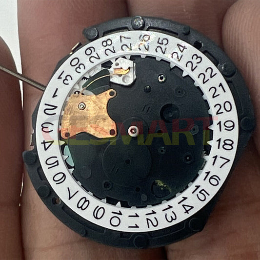 Quartz watch movement Sunon PE48 with small second at 9 o'clock, precise and reliable performance.