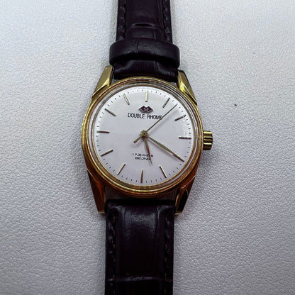 Beijing Double Dark Brown Strap Rhomb Single Calendar Manual Mechanical Lady Watch