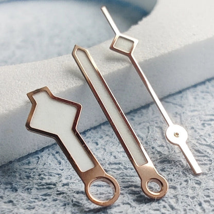 Aiguilles de montre C3 BGW-9 à finition dorée rose et luminescente bleue pour NH34, NH35, NH36, NH38 