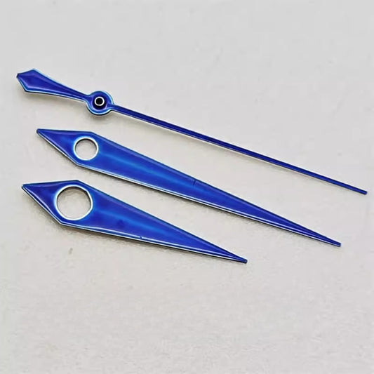 8mmx12mmx12.5mm Blue Trim Green Lume Watch Hands Set for NH34 NH35 NH36 Movement