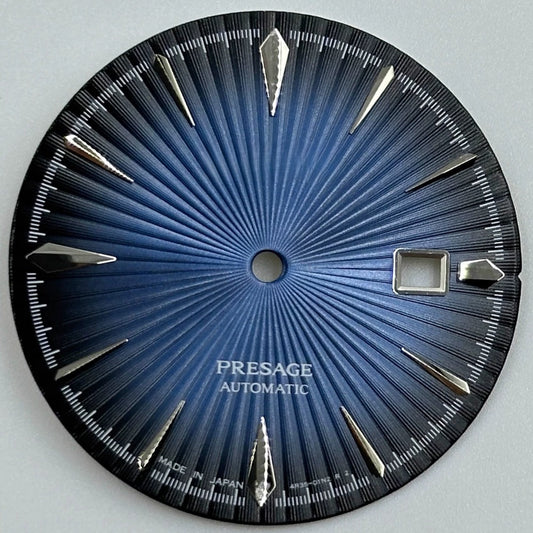35mm Silver Nail+Blue Cocktail Modified No Lume Watch Dial for NH35 Movement