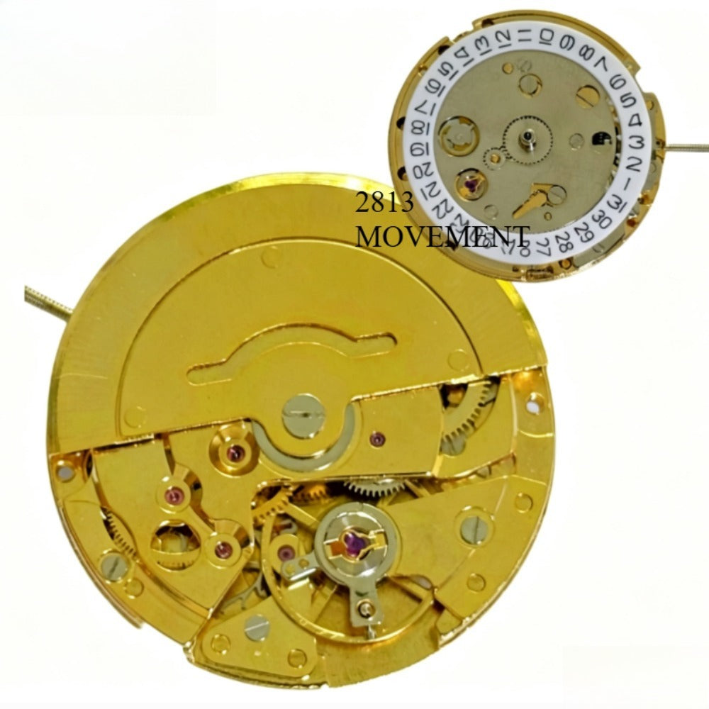 Chinese Golden 2813 8205 Automatic Mechanical Movement Date At 3 Golden Wheel