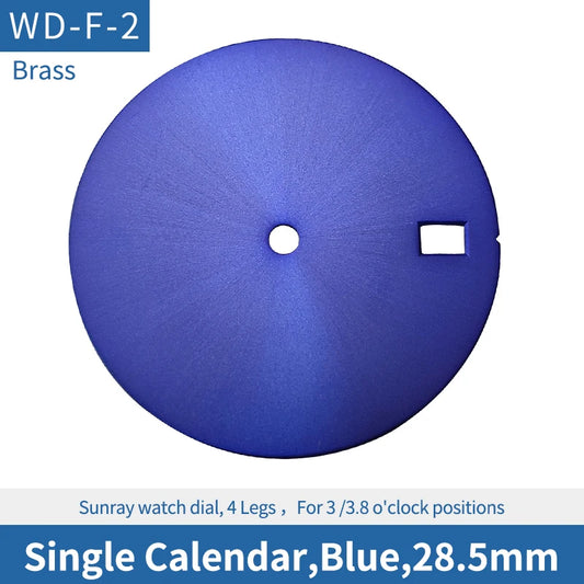 Single Calendar Blue 28.5mm Watch Dial Fit For Skx007 Skx009 Sprd NH35 NH36