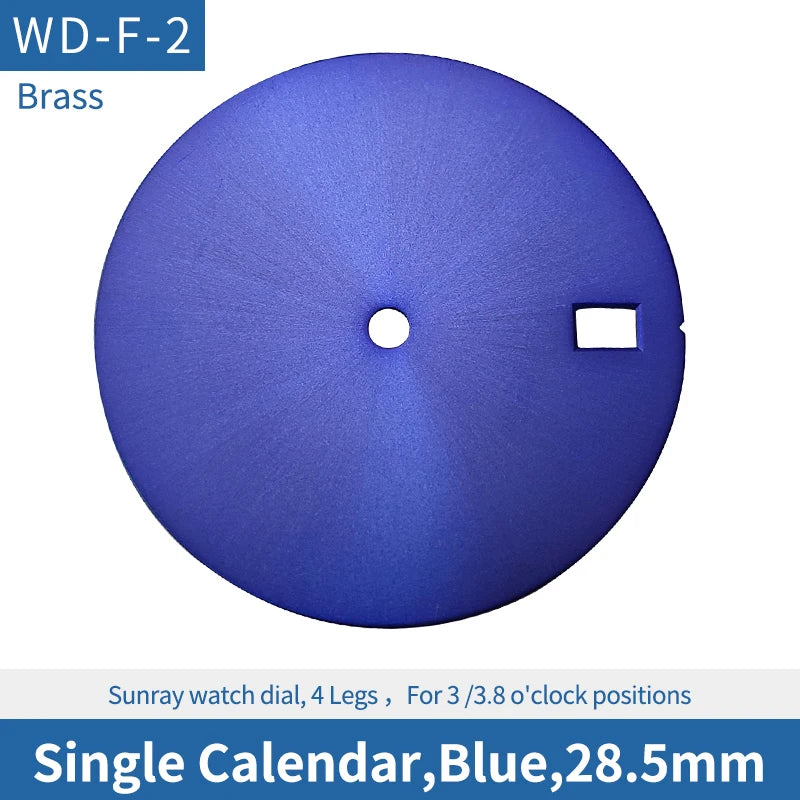Single Calendar Blue 28.5mm Watch Dial Fit For Skx007 Skx009 Sprd NH35 NH36