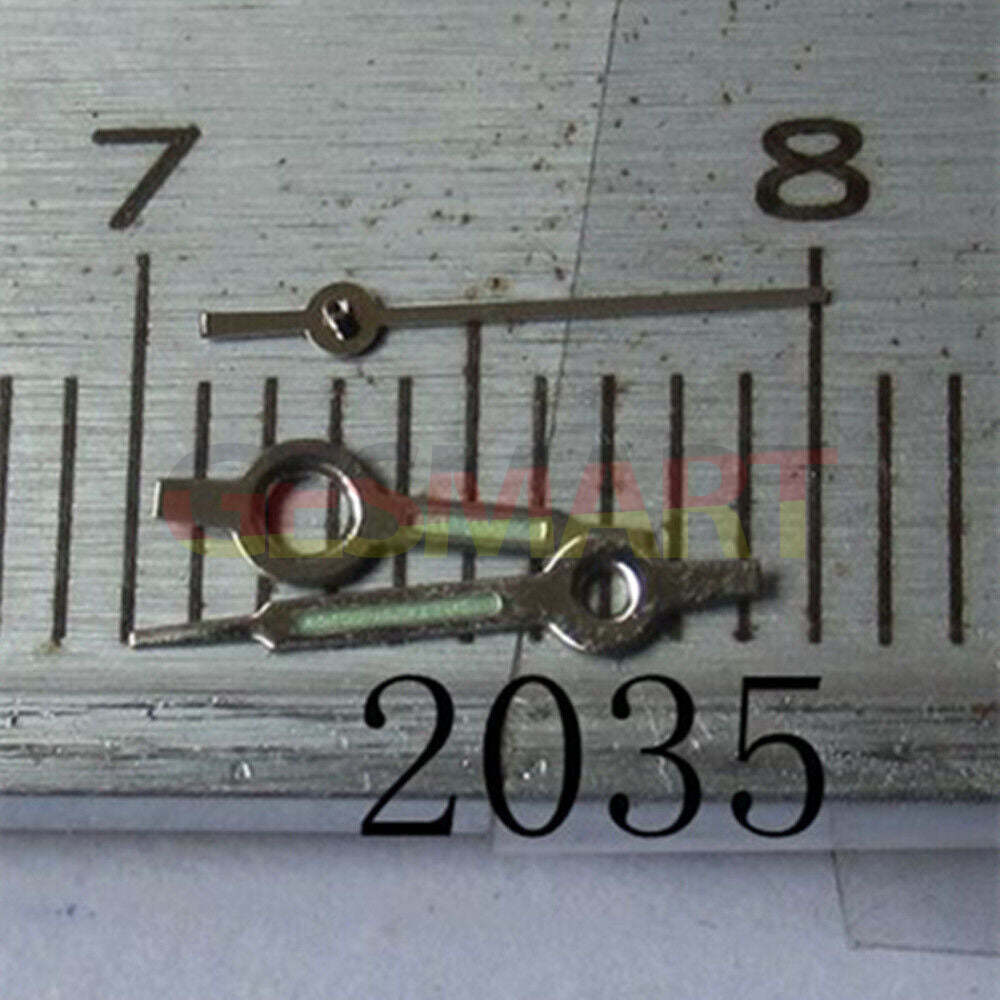 Silver-trimmed 7mm green luminous watch hand for Miyota 2035 series