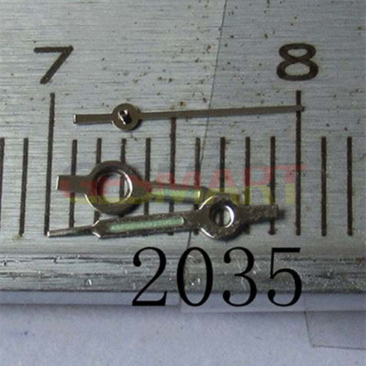 Silver-trimmed 7mm green luminous watch hand for Miyota 2035 series